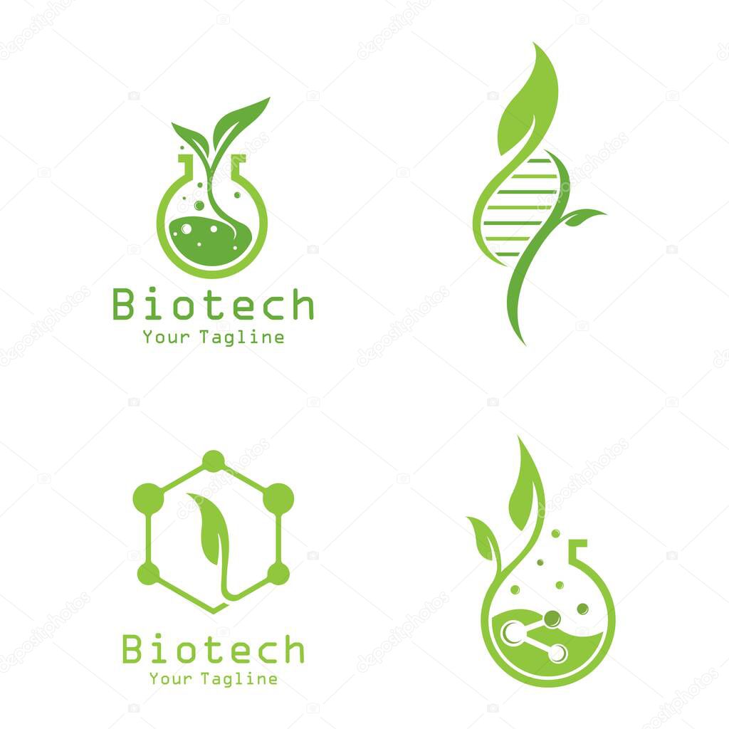 Biotech, bio technology logo vector icon illustration design