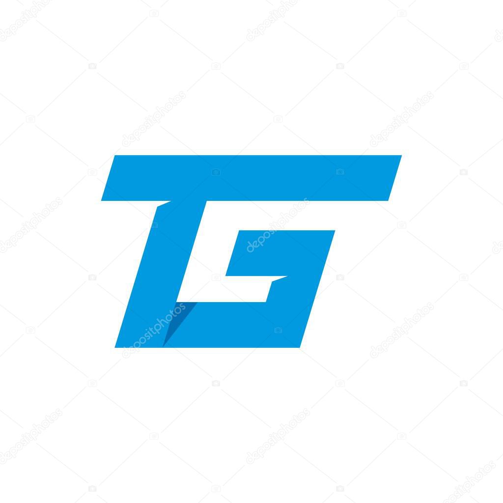 Sign of tg letter logo vector icon illustration design