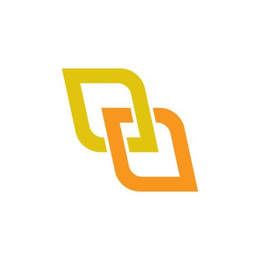 çift dikdörtgen logo vektör resimleme tasarımı 