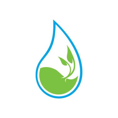 Yeşil hidroponik logo vektör çizim tasarımı işareti 