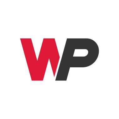 wp harfi logo vektör resimleme dizaynının işareti 