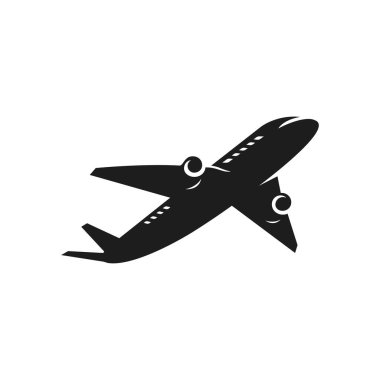 uçak logo vektör simgesi basit konsept çizim tasarımı 
