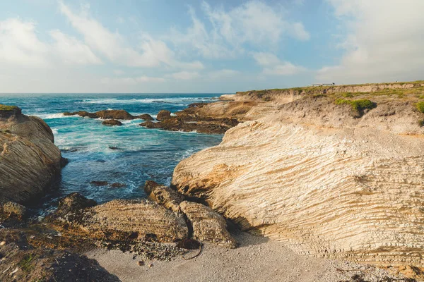 Скелясті Скелі Пляжі Драматичний Вид Океан Парку Штату Монтана Оро — стокове фото