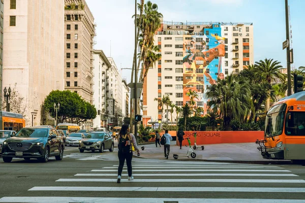 Los Angeles California Usa April 2023 Intersection 5Th Street Olive — Stock Photo, Image