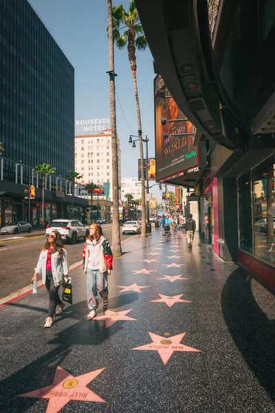 Hollywood Kalifornien Usa April 2023 Hollywood Walk Fame Stjärnor Trafik — Stockfoto