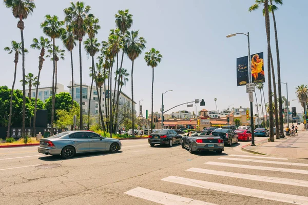 Hollywood California Usa April 2023 Day Traffic Hollywood Boulevard — Stock Photo, Image
