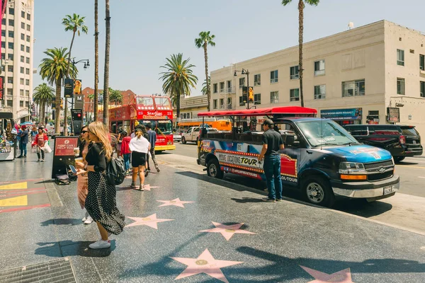 할리우드 캘리포니아 2023 캘리포니아 로스앤젤레스에서 관광객들 할리우드 명예의 — 스톡 사진