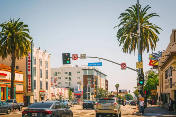 할리우드 캘리포니아 2023 할리우드대로 Hollywood Boulevard 하이랜드 Highland Avenue 교차로는 — 스톡 사진