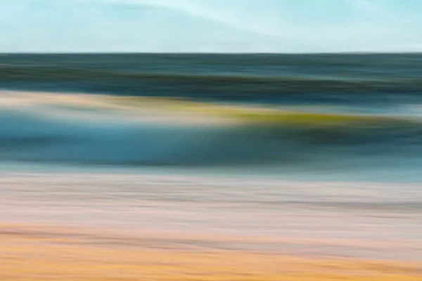 Абстрактное Движение Размывает Мыс Яркий Солнечный День Пляже Линейное Искусство — стоковое фото