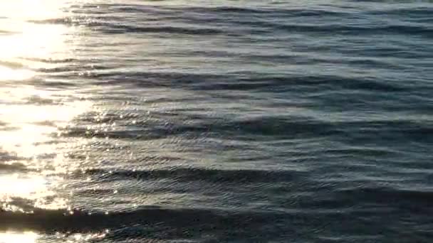 Морской Пейзаж Глубоко Синий Цвет Воды Яркий Солнечный День — стоковое видео