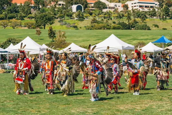 stock image Malibu, California. April 6, 2024.  Chumash Day Pow Wow and Inter-tribal Gathering. The Malibu Bluffs Park is celebrating 24 years of hosting the Annual Chumash Day Powwow.