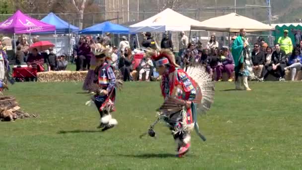 Malibu California April 2024 Chumash Day Pow Wow Inter Tribal — Stock Video