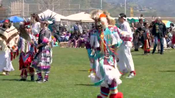 Malibu California April 2024 Chumash Day Pow Wow Dan Inter — Stok Video