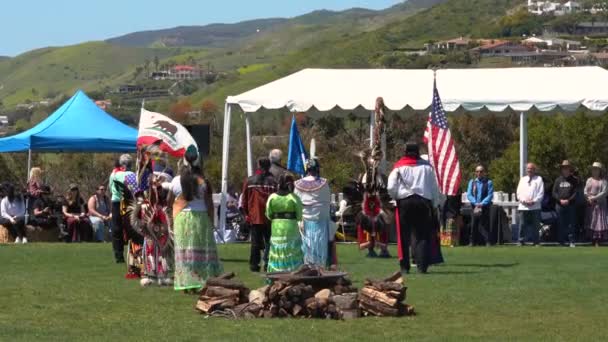 Malibu California Aprile 2024 Chumash Day Pow Wow Incontro Intertribale — Video Stock