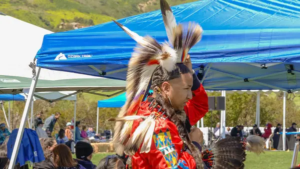 stock image Malibu, California. April 6, 2024.  Chumash Day Pow Wow and Inter-tribal Gathering. The Malibu Bluffs Park is celebrating 24 years of hosting the Annual Chumash Day Powwow.