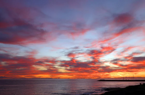 Herrlicher Sonnenuntergang Meer Der Nähe Von Gallipoli Italien Europa — Stockfoto