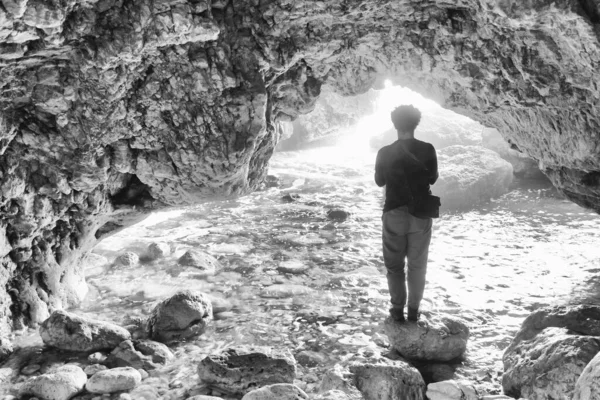Grotta Del Diavolo Santa Maria Leuca Puglia 意大利 — 图库照片