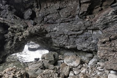 Devil s cave by seaside in Leuca di Santa Maria, Puglia Italy, Europe