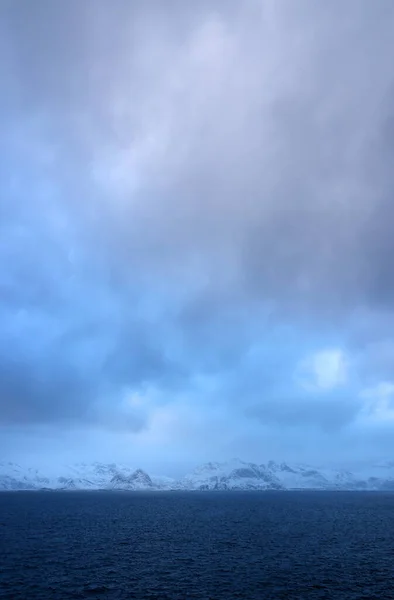 Lumière Orageuse Hivernale Dans Archipel Lofoten Norvège Europe — Photo
