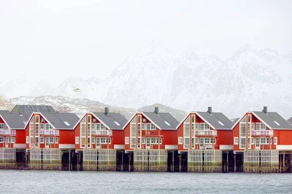 Dettaglio Architettonico Svolvaer Resort Arcipelago Lofoten Norvegia Europa — Foto Stock