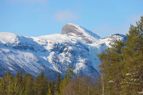 stock image Alpine winter landscape on Hemsedal route in Norway, Europe