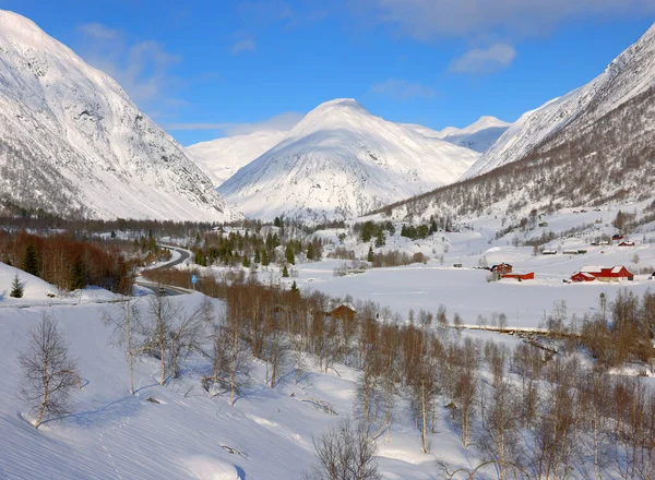 Alpine Winter Landscape Hemsedal Route Norway Europe — Stock Photo, Image