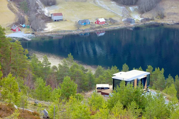 ソグダルスフィフォラ市の写真場所 Songdal Fjordの海岸 ヨーロッパ — ストック写真