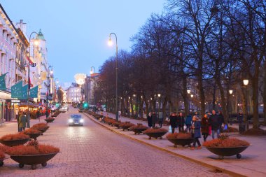 Oslo şehir merkezindeki mimari detay, Norveç 'in başkenti ve en kalabalık şehri.