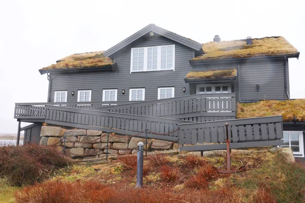 挪威的小木屋 挪威的一个小村庄挪威传统建筑 — 图库照片