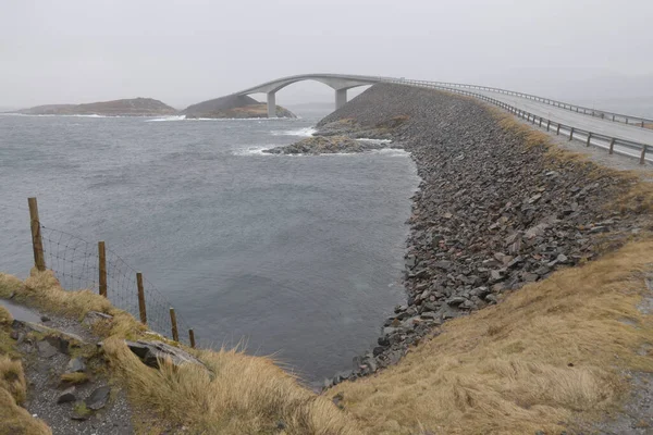 Норвезька Атлантична Дорога Або Атлантичний Шлях Atlanterhavsveien Норвегії Європа Дорога — стокове фото