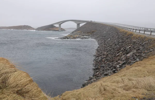 Norge Atlantic Ocean Road Eller Atlantvägen Atlanterhavsveien Norge Europa Vägen — Stockfoto