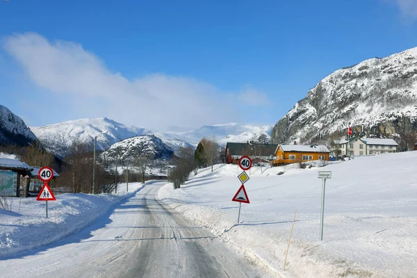 Norveç Avrupa Hemsedal Rotasındaki Alp Kış Manzarası — Stok fotoğraf