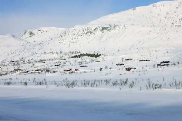 Alpská Zimní Krajina Trase Hemsedal Norsku Evropa — Stock fotografie