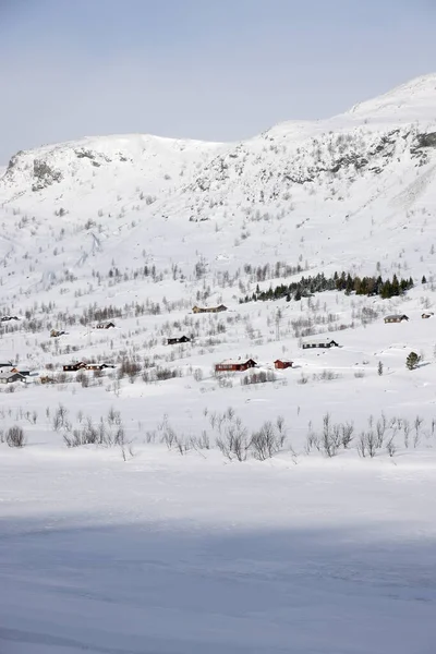 Alpine Winterlandschaft Auf Der Hemsedal Route Norwegen Europa — Stockfoto