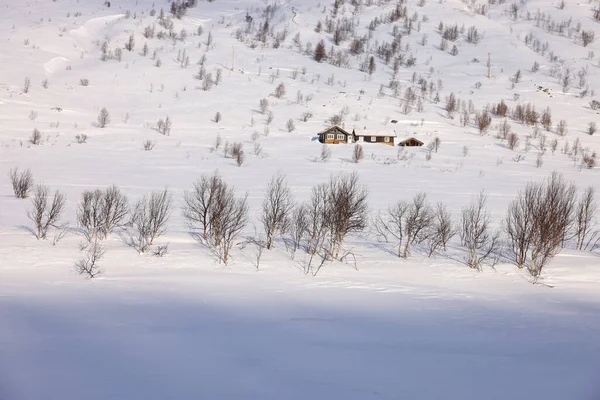 ノルウェー ヨーロッパのヘムゼダルルート上の高山冬の風景 — ストック写真
