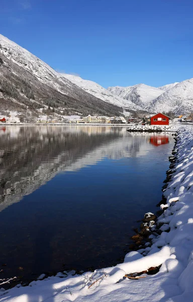 View Village Skei Lake Jolstravatnet Sunnfjord Municipality Vestland County Norway — Stock Photo, Image