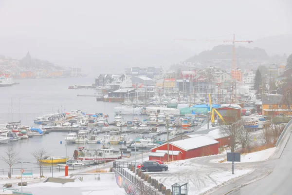 Winterpanorama Van Kristiansund Stad West Noorwegen Europa — Stockfoto