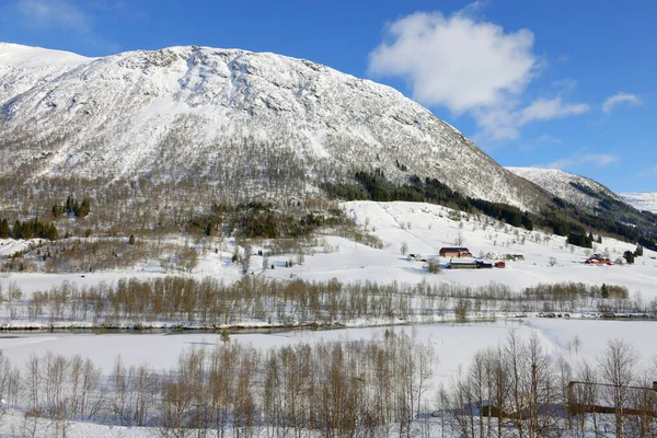 Αλπικό Χειμερινό Τοπίο Στη Διαδρομή Hemsedal Στη Νορβηγία Ευρώπη — Φωτογραφία Αρχείου