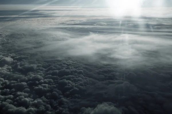 Niebo Promieni Słonecznych Lub Promieni Wybucha Chmur Niebieskim Niebie Duchowe — Zdjęcie stockowe