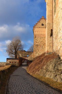 Oslo, Norveç, Avrupa 'daki Akershus Kalesi' nin mimari detayları