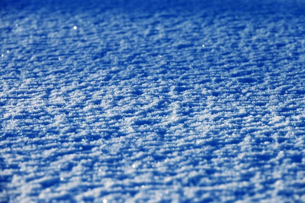 Snow Background Closeup View Winter Weather Spring Grainy Blue Snow — Φωτογραφία Αρχείου