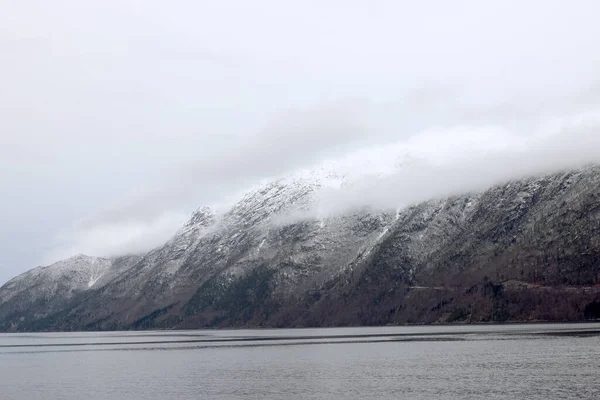 Tél Kemény Táj Nordfjord Norvégiában Európában — Stock Fotó