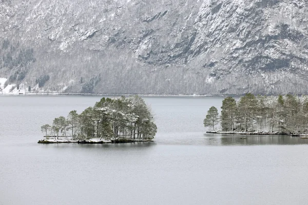 Zimowy Ostry Krajobraz Nordfjord Norwegii Europa — Zdjęcie stockowe