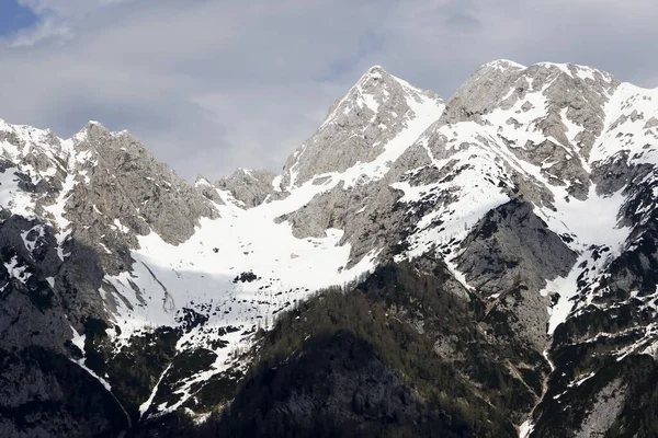 Fantastiskt Vårlandskap Vid Skrlatica Peak 2740M Julian Alps Triglav National — Stockfoto