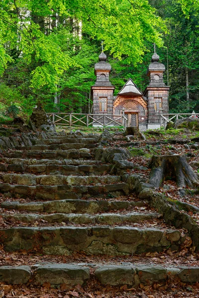 Ruská Kaple Vršském Průsmyku Památník První Světové Války Slovinských Alpách — Stock fotografie