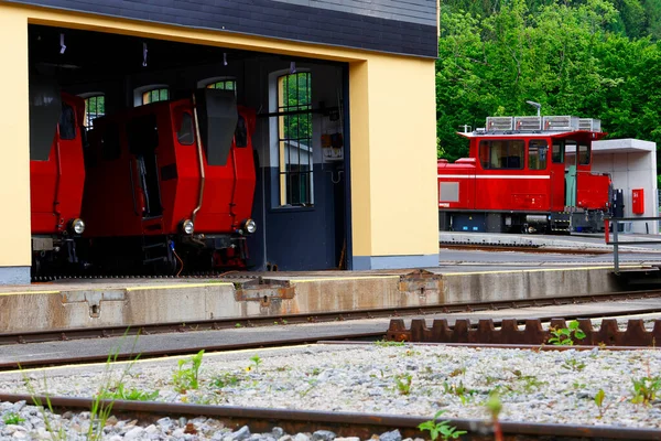 Die Schafbergbahn Ist Eine Spurzahnradbahn Oberösterreich Und Salzburg Schafberg Zug — Stockfoto