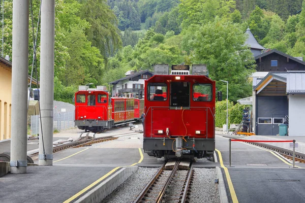 Jernbanetoget Schafberg Railway Jernbanelinje Øvre Østerrike Salzburg Schafberg Toget Går – stockfoto