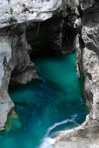 Velika Korita Great Canyon Soca River Bovec Slovenia Beautiful Vivid — Stock Photo, Image