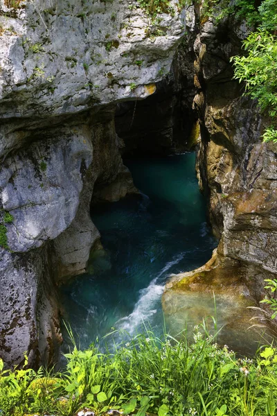 Velika Korita Eller Great Canyon Soca River Bovec Slovenia Vakre – stockfoto