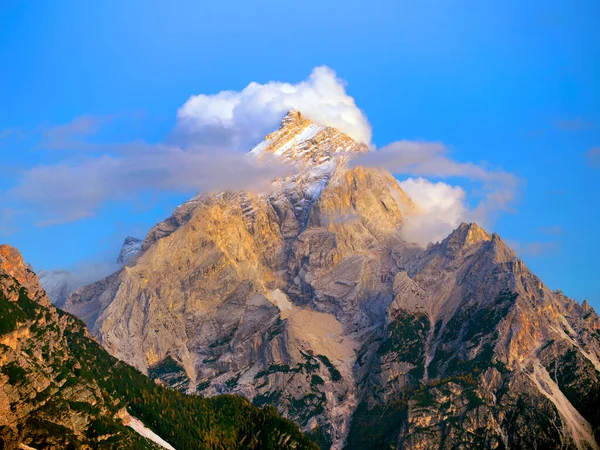 Sunset Light Monte Antelao 3264M Cortina Ampezzo Dolomites Italy Europe — Stock Photo, Image